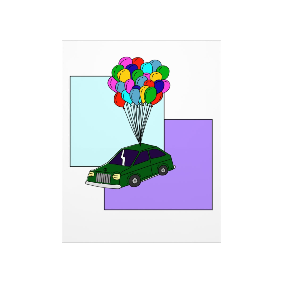 Balloon Car Premium Matte Poster