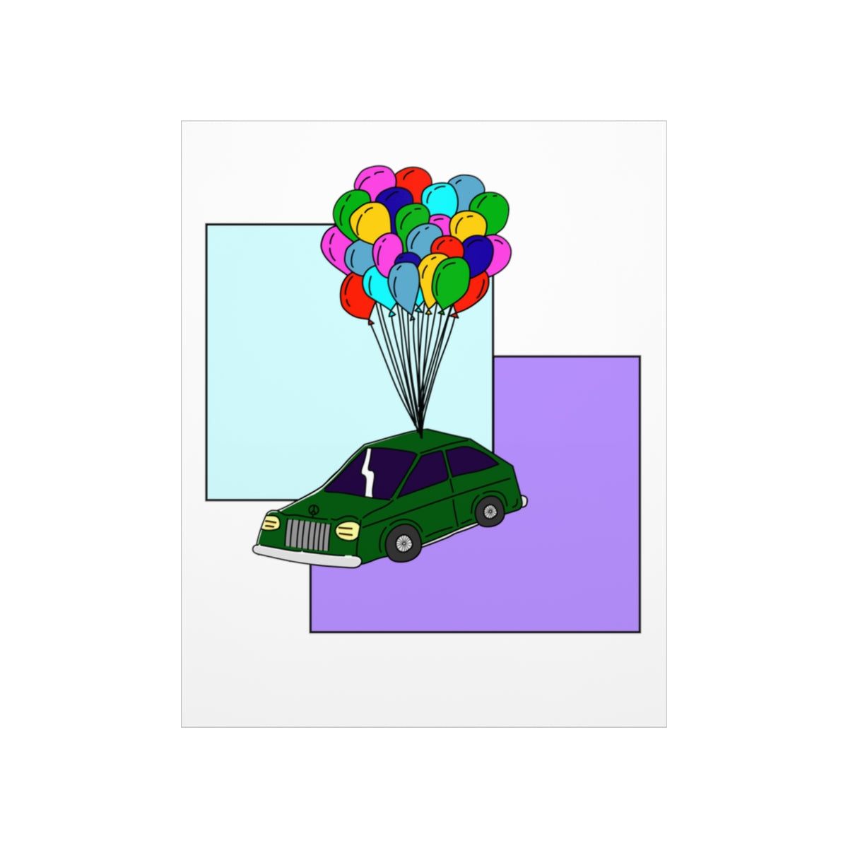 Balloon Car Premium Matte Poster